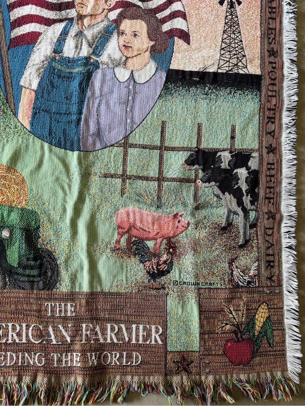 The American Farmer Patriotic Throw Decor